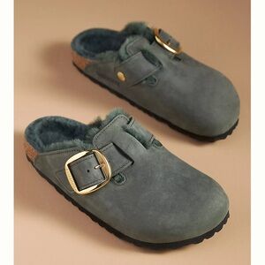 Birkenstock Boston Big Buckle Shearling Clogs - Brand New from Anthropologie!